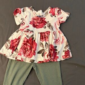 Floral Dress with Green Pants